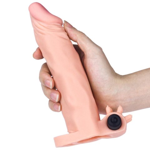 Add 2"" Pleasure X Tender Vibrating Penis Sleeve Flesh