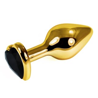 Gold Heart Plug, korek analny Black