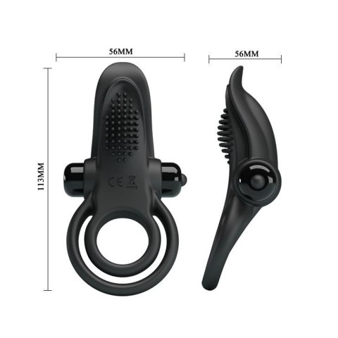 PRETTY LOVE - VIBRANT PENIS RING Black- 10 function vibrations