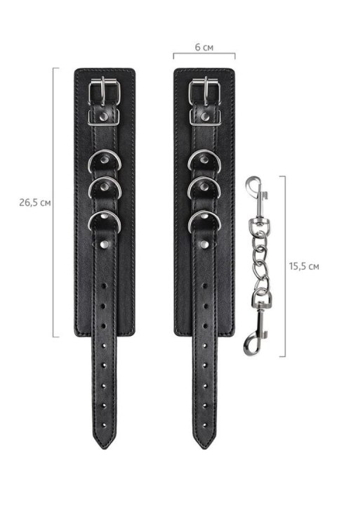 Anonymo handcuffs, PU leather, black, 26.5 cm