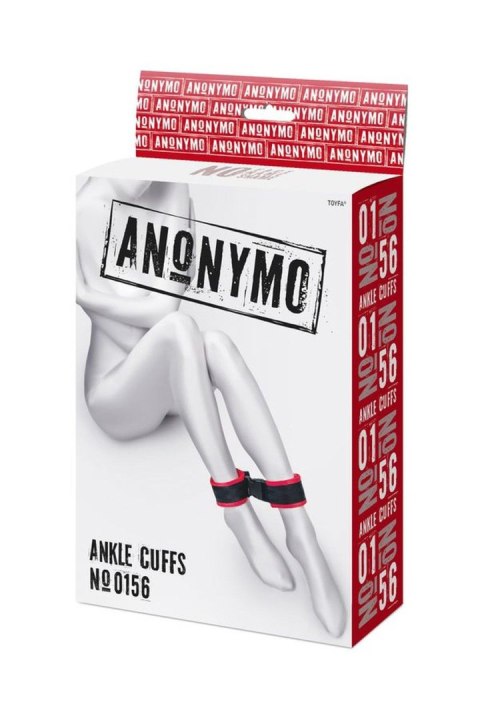 Anonymo handcuffs, velour, red, 29 cm