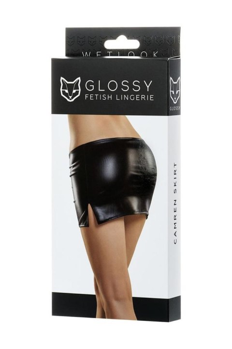 Glossy Shiny Wetlook skirt CAMREN - black L