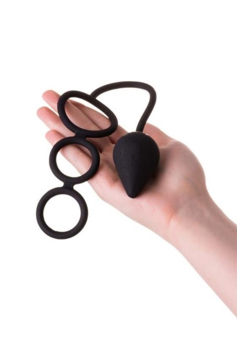 EROTIST Butt plug, korek analny with an erection ring (M)