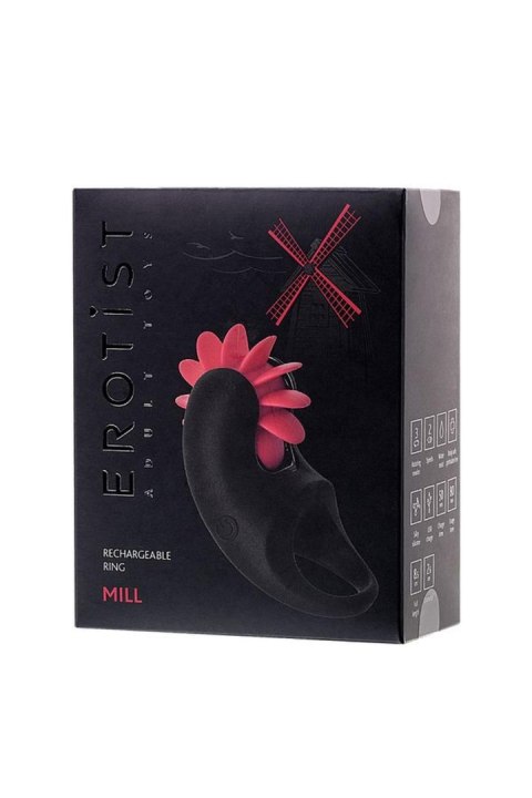 EROTIST Mill vibro ring, silicone, black, 8.5 cm, O 2.6 cm