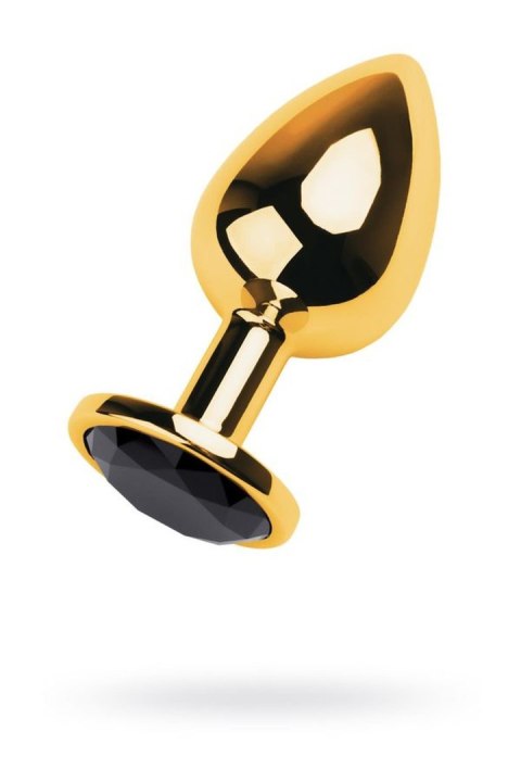 Gold anal plug, korek analny TOYFA Metal with pink round-shaped gem