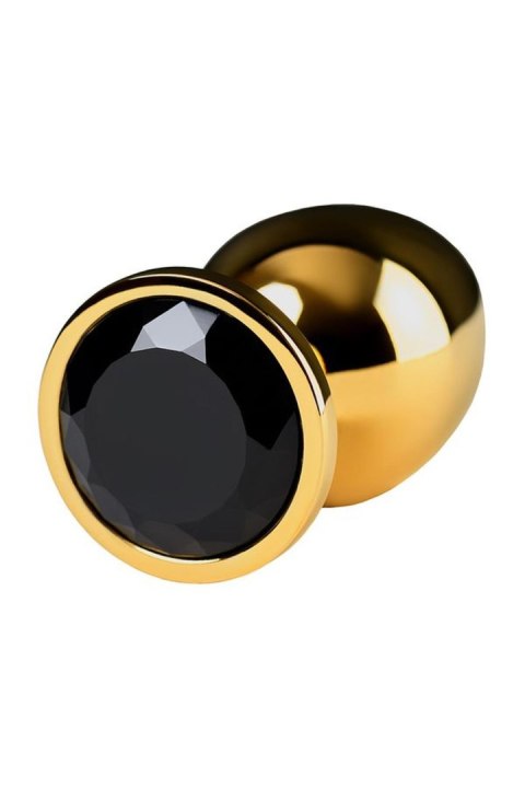 Gold anal plug, korek analny TOYFA Metal with pink round-shaped gem