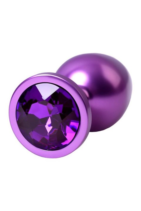 Purple anal plug TOYFA Metal,with a amethyst colored gem