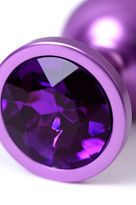 Purple anal plug TOYFA Metal,with a amethyst colored gem