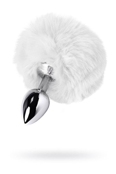 Silver anal plug, korek analny TOYFA Metal with faux fur