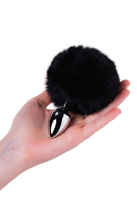 Silver anal plug TOYFA Metal with faux fur