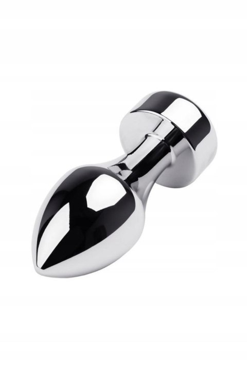 Silver anal plug TOYFA Metal with white round-shaped gem