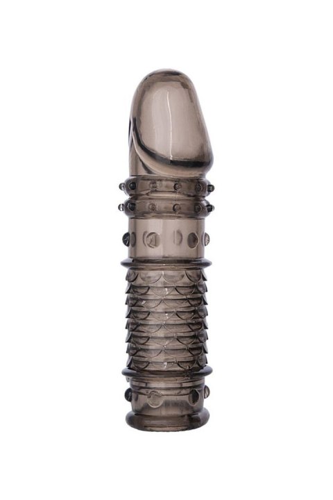 ToyFa XLover, Penis sleeve, for enlargement, TPE, transparent black, 13.5 cm