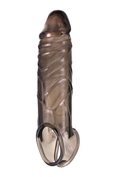 ToyFa XLover, Penis sleeve, for enlargement, TPE, transparent black, 15,5 cm