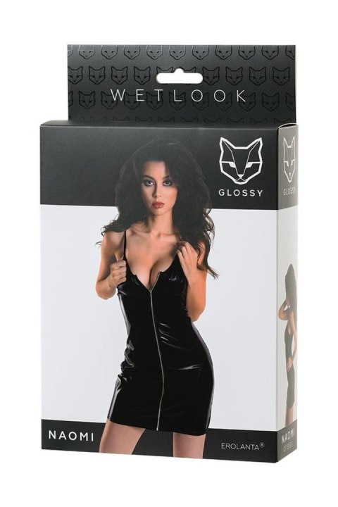 Wetlook black dress NAOMI - black S