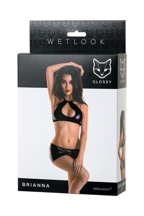 Wetlook shiny set BRIANNA - black M