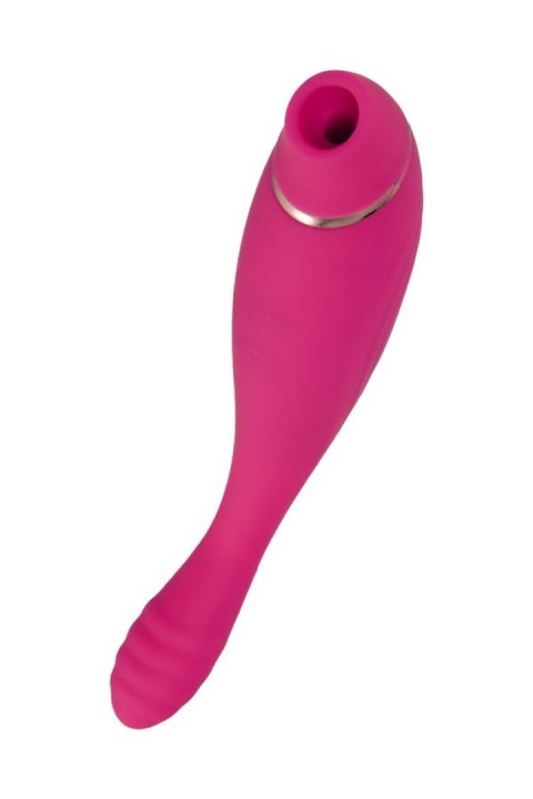 JOS Danvi vibrator with vacuum wave stimulation, silicone, pink, 21.5 cm