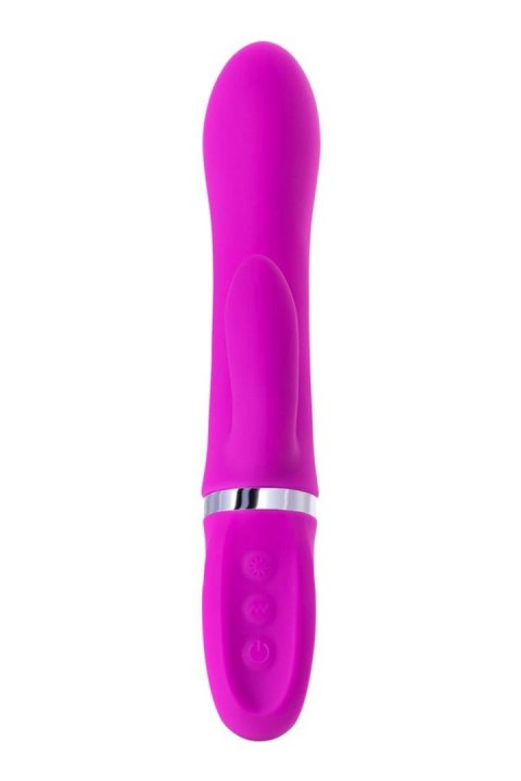 JOS JOLY, Vibrator with clitoral stimulator with WOW mode, silicone, fuchsia, 19.6 cm