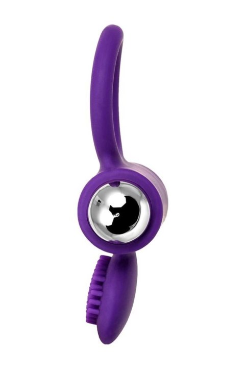 JOS PERY, Vibrating ring with cilia, silicone, violet, 9 cm