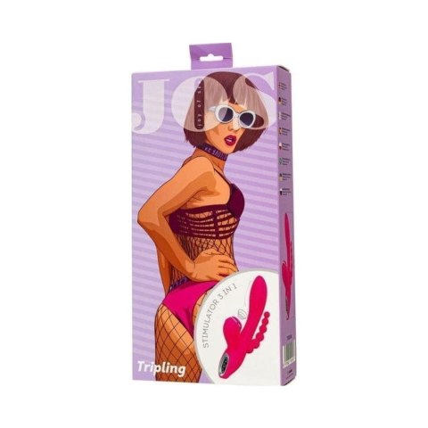 JOS Stimulator 3 in 1 Tripling, silicone, pink, 21cm