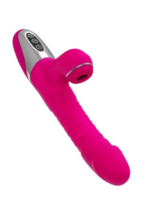 JOS Thrusting and sucking vibrator To-Frolly, silicone, pink, 21,5cm