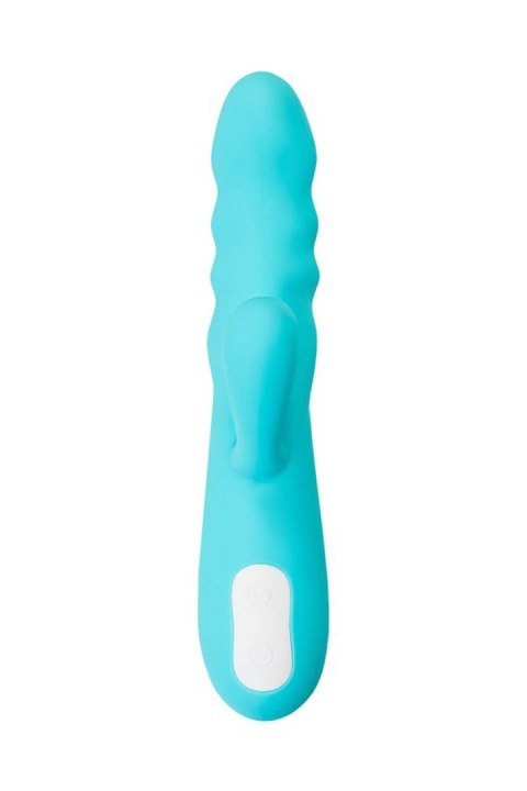 JOS Vibrator-rotator with clitoral stimulation JOS MERRY-SWI, silicone, blue, 20.7 cm