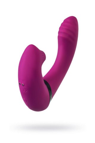 JOS Vibrator with clitoral stimulator JOS Spin, silicone, purple, 23 cm