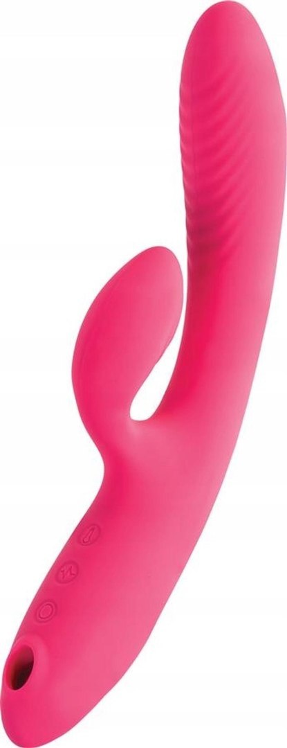 JOS Vibrator with vacuum wave stimulation Enila, silicone, pink, 23 cm