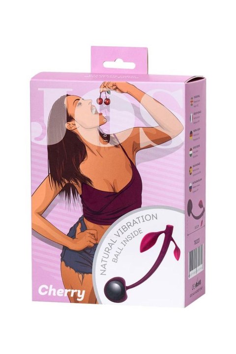 Wild cherry JOS pleasure ball with a ball inside and flexible tail color:cherry