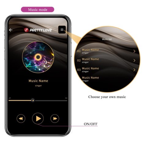 PRETTY LOVE - Nymph, 12 vibration functions Mobile APP Long-distance Control, ABS, 1 AAA battery