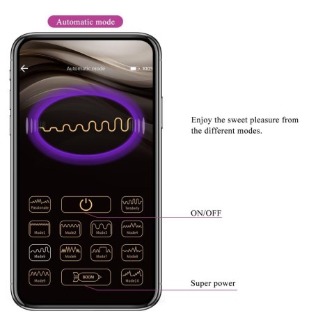 PRETTY LOVE - Nymph, 12 vibration functions Mobile APP Long-distance Control, ABS, 1 AAA battery