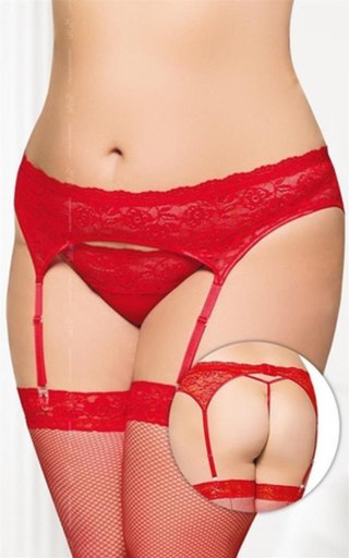 Garterbelt 3305 - Plus Size - red XL