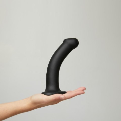 SEMI-REALISTIC DUAL DENSITY BENDABLE DILDO BLACK - M