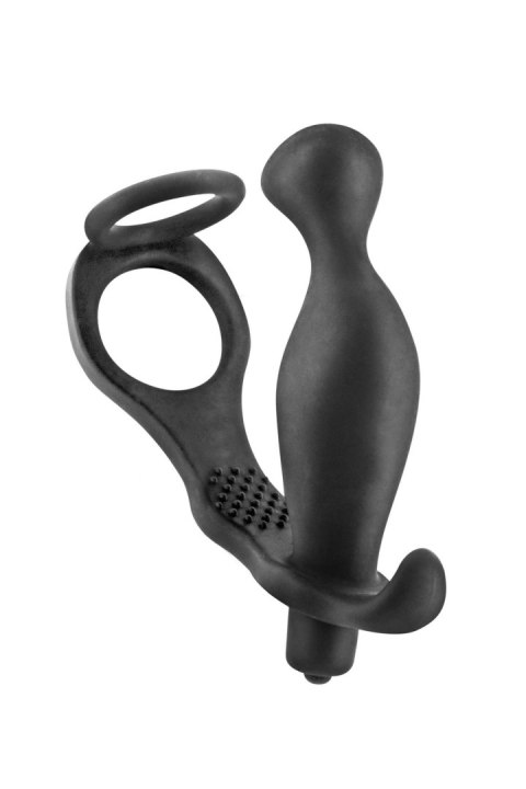 PROSTATE STIMULATOR COCKRING PLUG AP070 BLACK