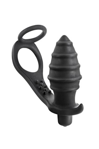 PROSTATE STIMULATOR COCKRING PLUG AP071 BLACK