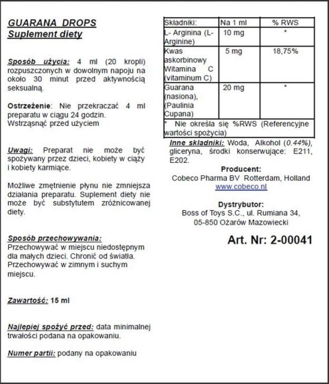 Supl.diety-Guarana Drops 30ml