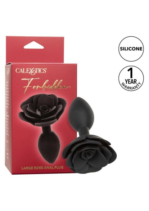 Large Rose Anal Plug Black