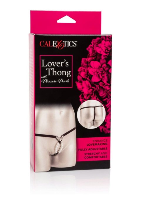 Lover Thong w/ Pleasure Pearls Black