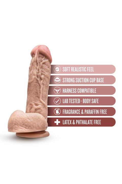 DR. SKIN MR. D 8.5 INCH DILDO WITH BALLS BEIGE