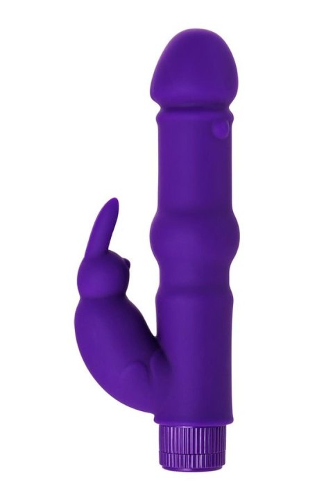 A-TOYS, Vibrator with clitoral stim, Silicone, Purple, 18 cm