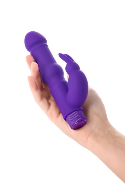 A-TOYS, Vibrator with clitoral stim, Silicone, Purple, 18 cm