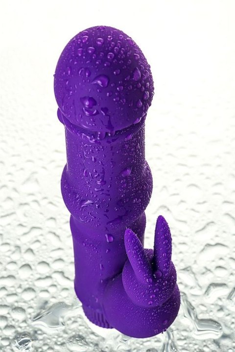 A-TOYS, Vibrator with clitoral stim, Silicone, Purple, 18 cm