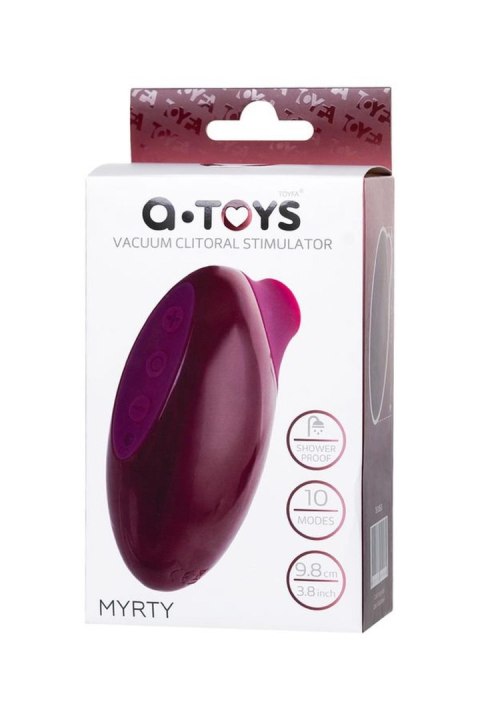 TOYFA A-Toys Myrty Clitoral Vacuum Stimulator, burgundy, 9.8 cm