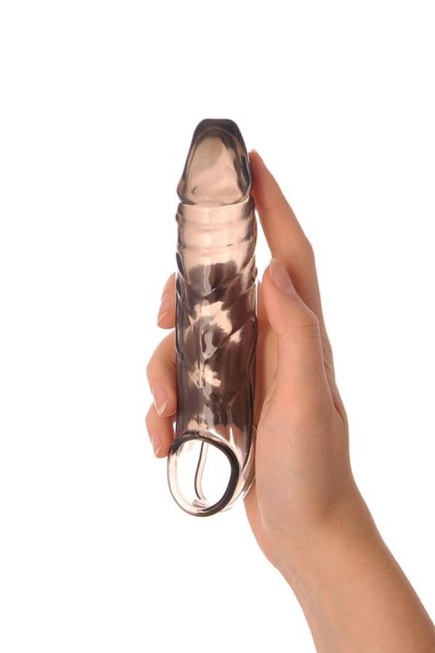 ToyFa XLover, Penis sleeve, for enlargement, TPE, transparent black, 15,5 cm