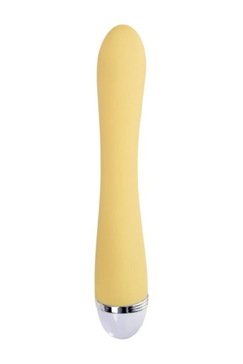 Vibrator with clitoral stimulator Flovetta by Toyfa Aster, silicone, yellow, 22 cm