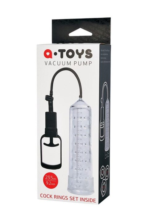 A-TOYS, Penis Pump, PVC, Transparent, 23.5 cm