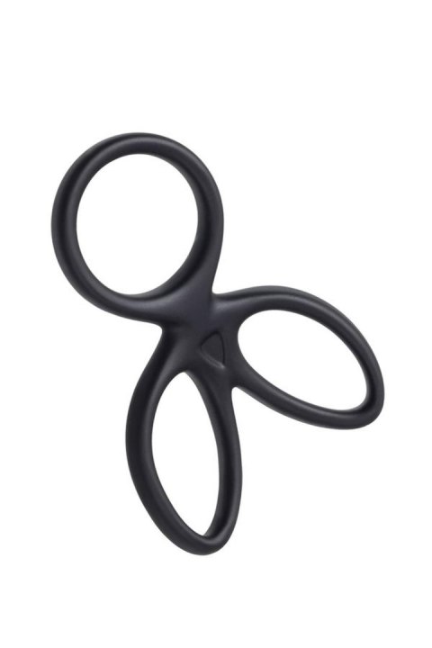 A-TOYS Triple penis ring KRAKEN, silicone, black, 10 cm