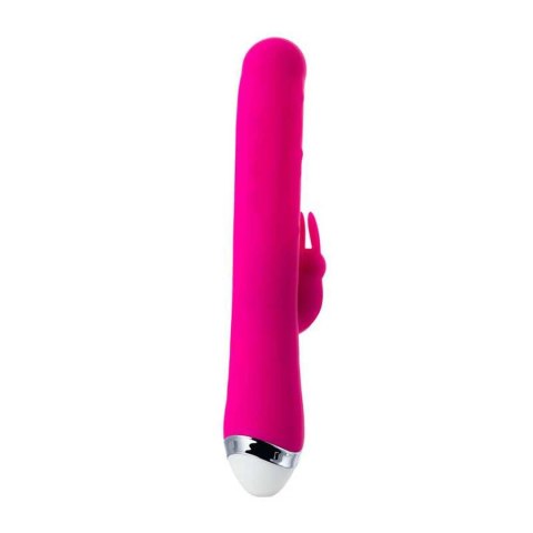 JOS BALLE, Vibrator with clitoral stimulator with moving balls, silicone, pink, 23 cm