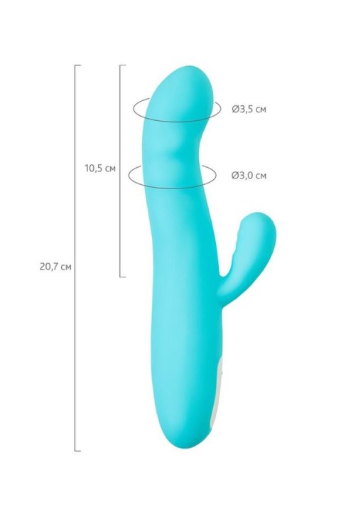 JOS Vibrator-rotator with clitoral stimulation JOS MERRY-SWI, silicone, blue, 20.7 cm