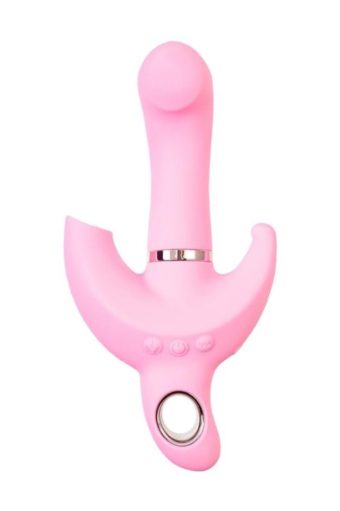 JOS Vibrator with clitoral stimulator JOS Twistme, silicone, pink, 19.5 cm