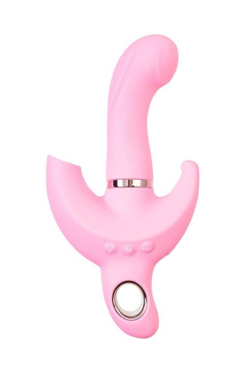 JOS Vibrator with clitoral stimulator JOS Twistme, silicone, pink, 19.5 cm